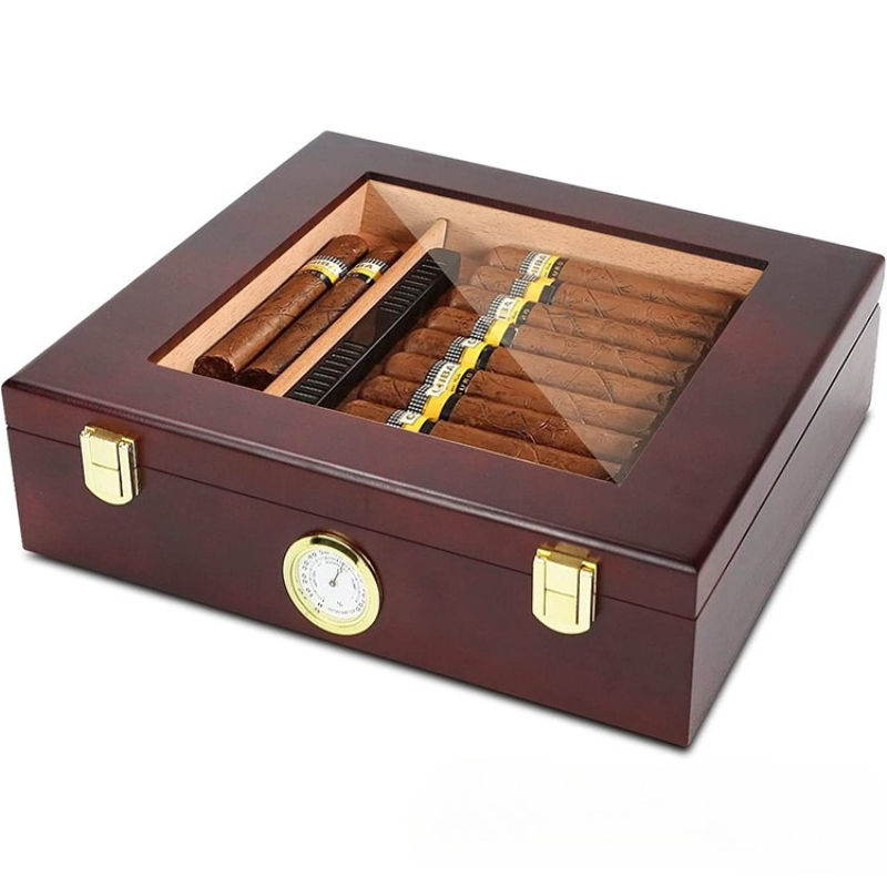 Men Accessories Gift Box - علبة سيجار مرطبة مع مرطب ومقياس