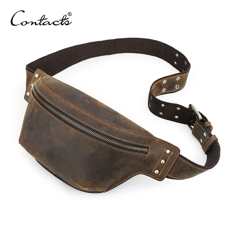 Men Accessories Pack - CONTACT'S حقائب الخصر الجلدية الأصلية كريزي