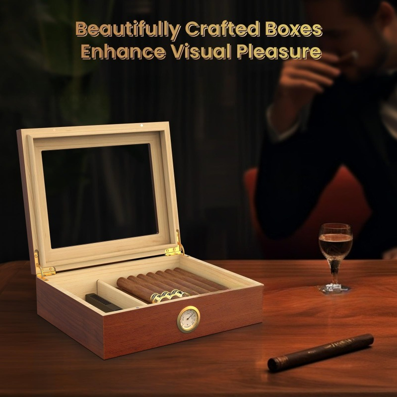 علبة سيجار مرطبة مع مرطب ومقيا - مراجعة Men Accessories Gift Box وسعره