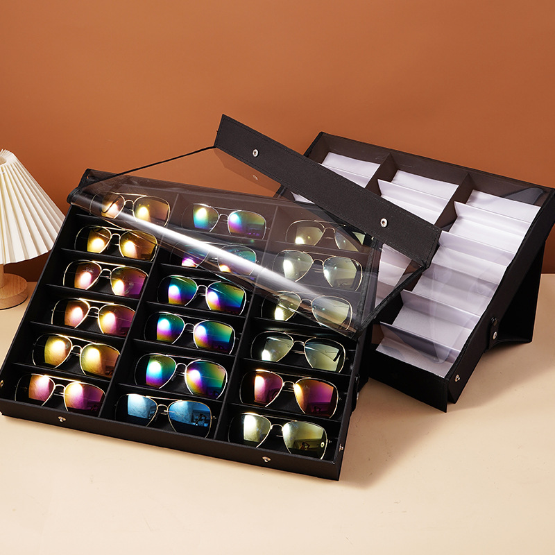 صندوق تخزين للنظارات بـ 18 فتح - مراجعة Men'S Accessories Organizer Tray وسعره
