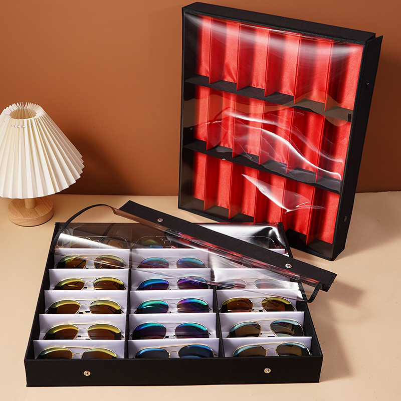 صندوق تخزين للنظارات بـ 18 فتح - مراجعة Men'S Accessories Organizer Tray وسعره