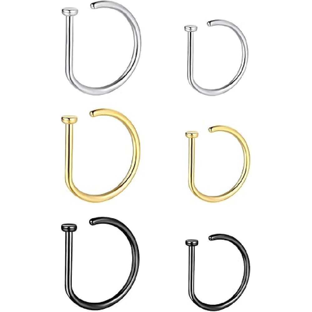 4 قطع من حلقات الأنف على شكل ح - مراجعة Men Accessories Pack وسعره