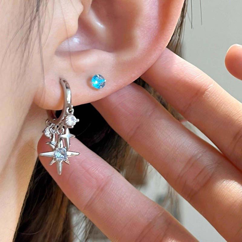 جديد Y2K الأزرق الزركون ستار ش - مراجعة Men'S Accessories Jewelry Sale وسعره